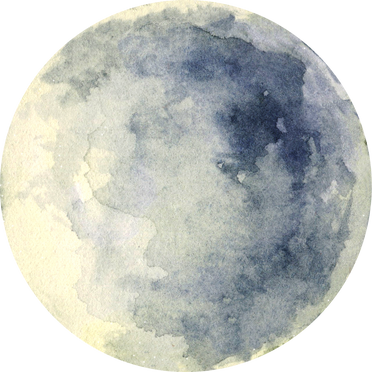 Watercolor Full Moon Illustration